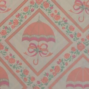 Hallmark Vintage 60s 70s wedding shower wrapping paper MCM garden cottage core‎